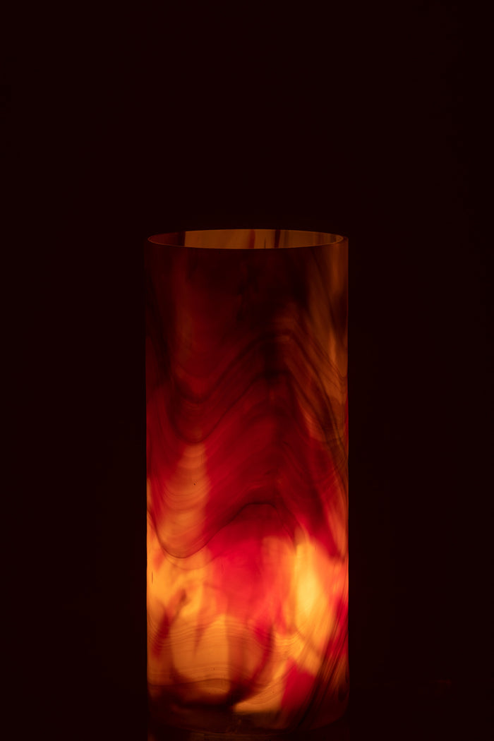 J-line - Kaarshouder Arti Glas Bruin Small - 15x15x35cm