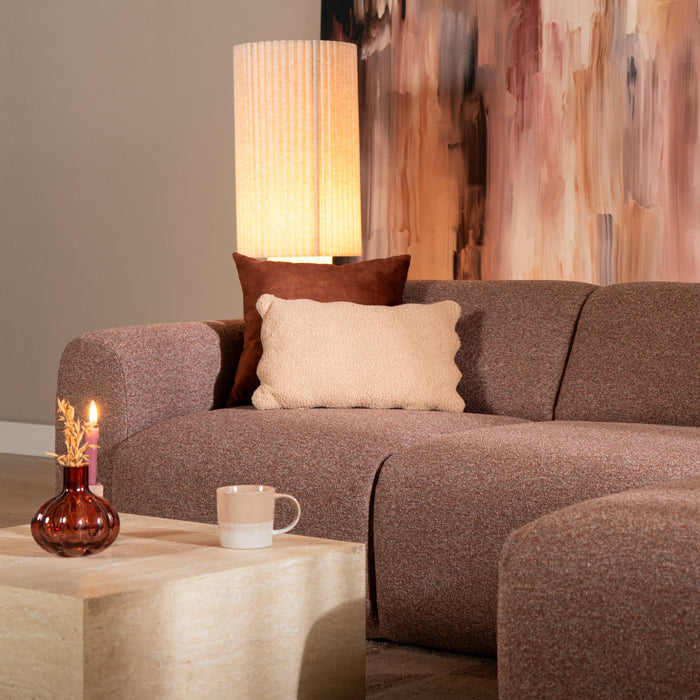 Bronx71 Hoekbank Maine bouclé stof rood|roze rechts