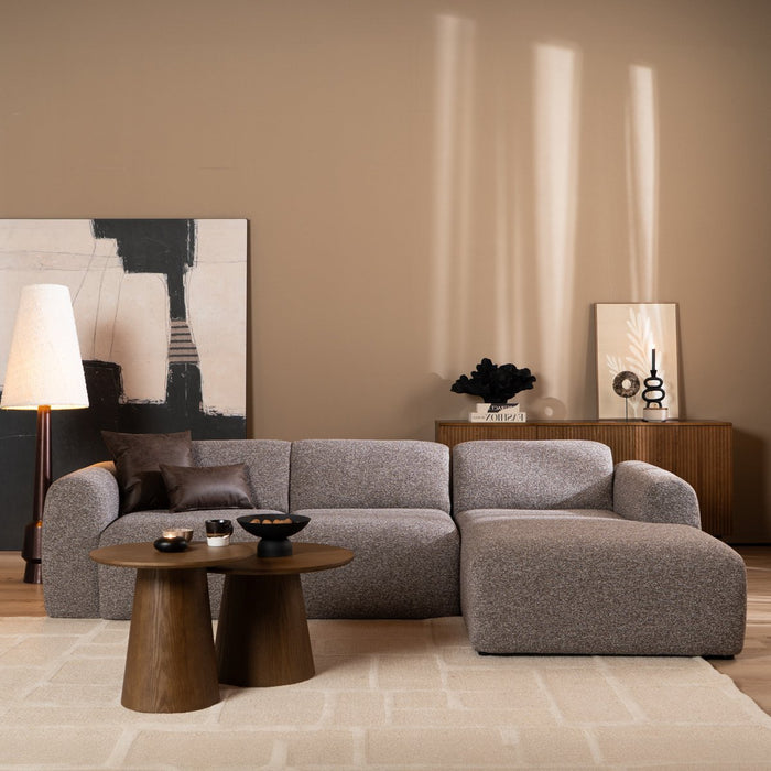 Bronx71 Hoekbank Maine bouclé stof bruin|grijs rechts