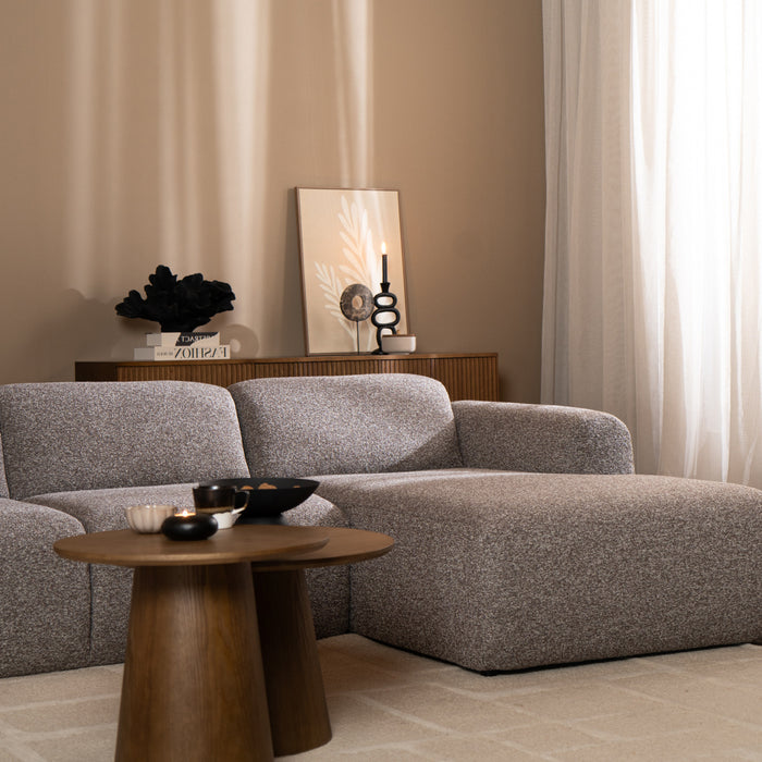 Bronx71 Hoekbank Maine bouclé stof bruin|grijs rechts