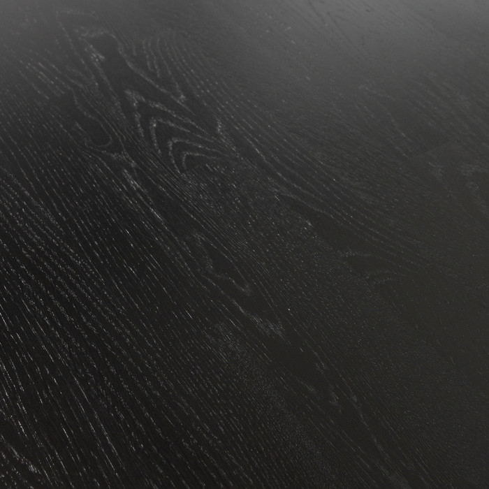 WOOOD Arthur Eettafel Ovaal Met H-Poot - Eikenhout - Zwart - 75x220x90