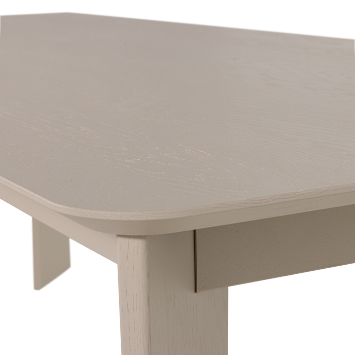 WOOOD Tablo Eettafel Afgerond DL - Eikenhout - Dakargrau - 76x239x99
