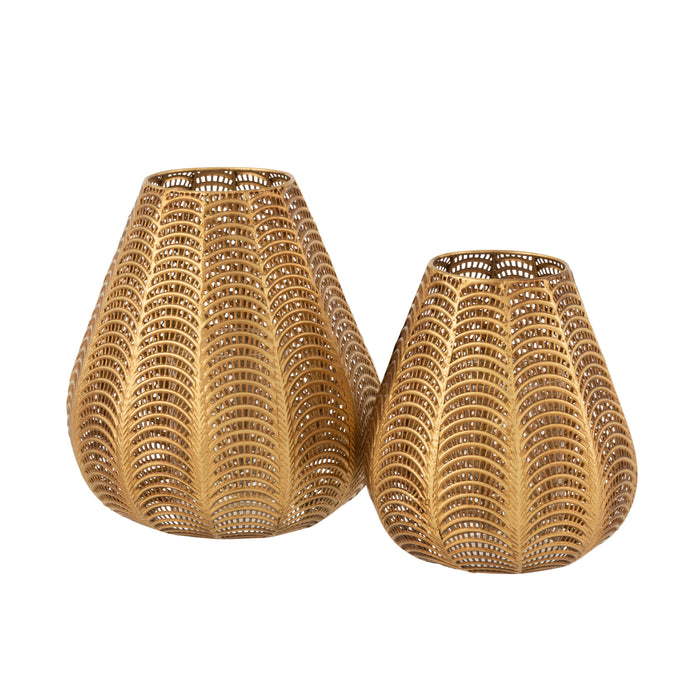 J-line - Kaarshouder Gala Ijzer Goud Large - 24x24x31cm