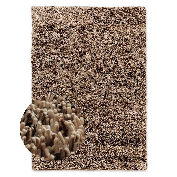 Nordic Weavers Hoogpolig vloerkleed wol - Aurelia crème|bruin -