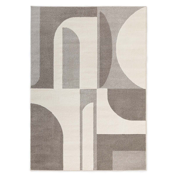 Nordic Weavers Japandi vloerkleed - Ridge Nevi crème|grijs - 80x150 cm
