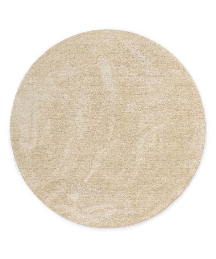 Tapeso Wasbaar vloerkleed rond - Softwash crème - 80 cm