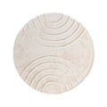 Tapeso Fluffy vloerkleed rond - Carvy crème - 120 cm