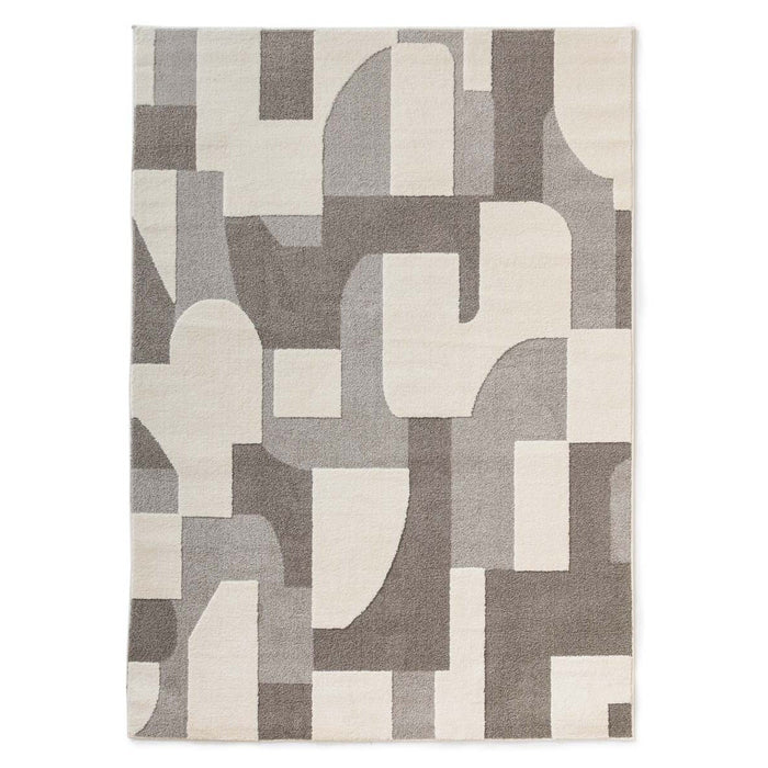 Nordic Weavers Japandi vloerkleed - Ridge Elv crème|grijs - 120x170 cm