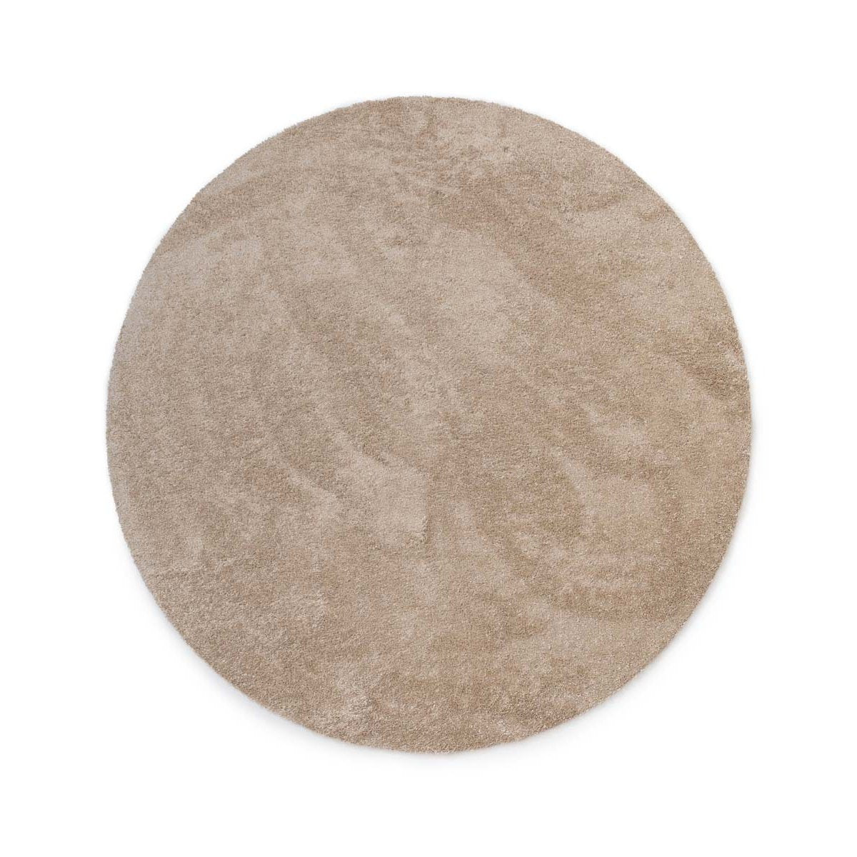 Tapeso Wasbaar vloerkleed rond - Fresh beige - 200 cm