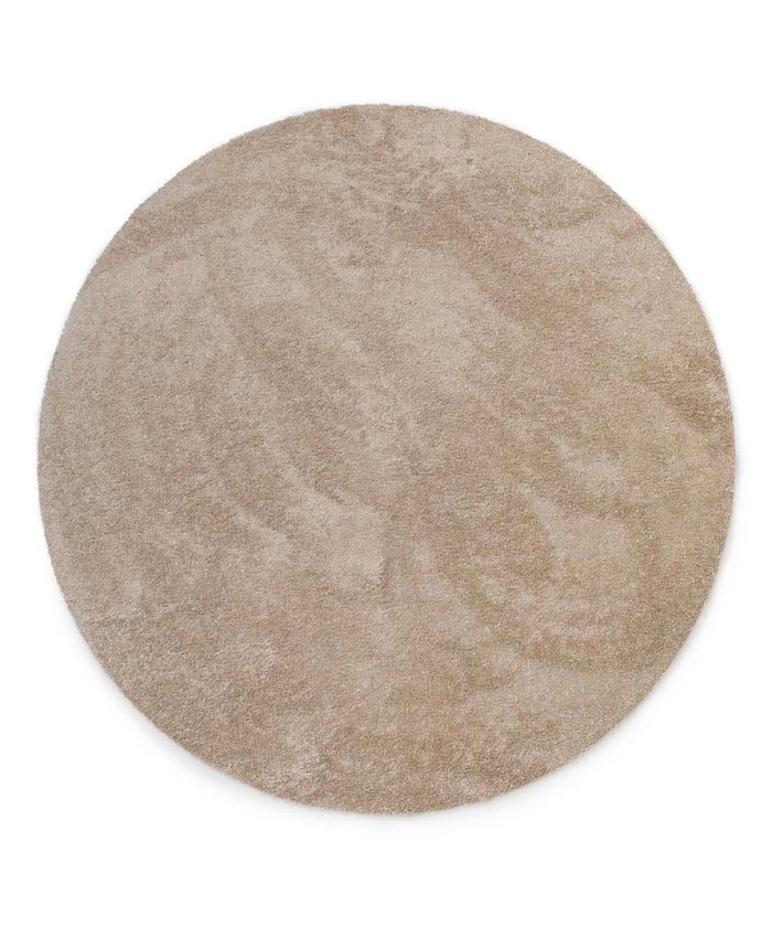Tapeso Wasbaar vloerkleed rond - Fresh beige - 200 cm