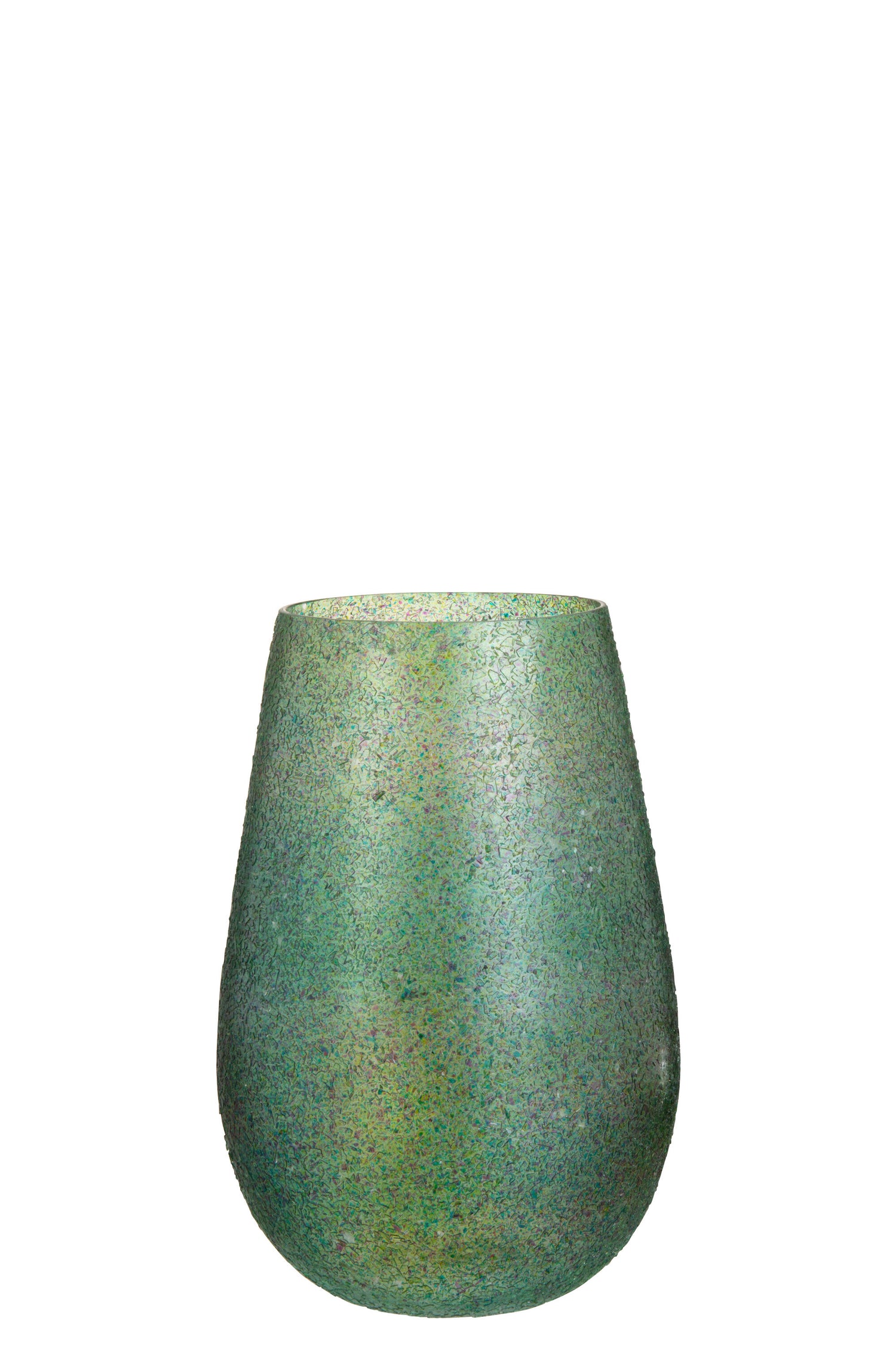 J-line - Kaarsenhouder Tom Glas Groen Large - 17.5x17.5x26.5cm