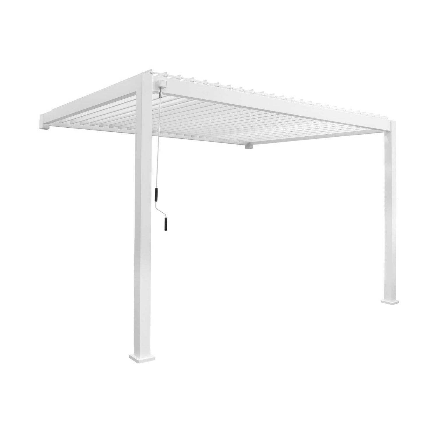 sweeek - Aangebouwde pergola van aluminium met draaibare lamellen 4x3m