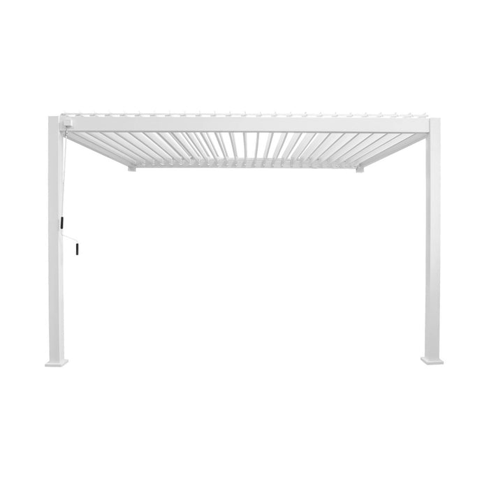sweeek - Aangebouwde pergola van aluminium met draaibare lamellen 4x3m