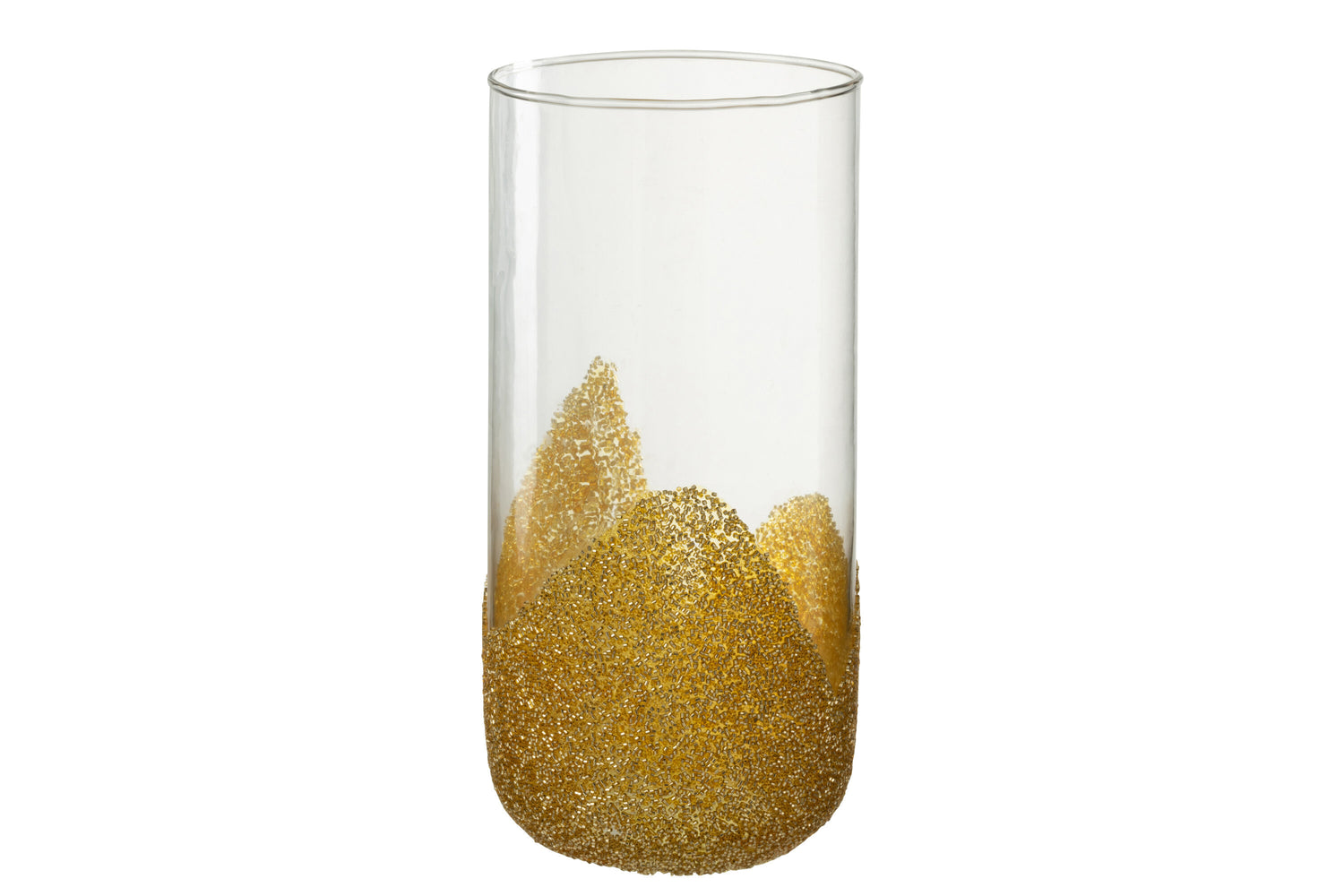 J-line - Kaarshouder Strass Glas Transparant|goud Large - 13x13x28cm