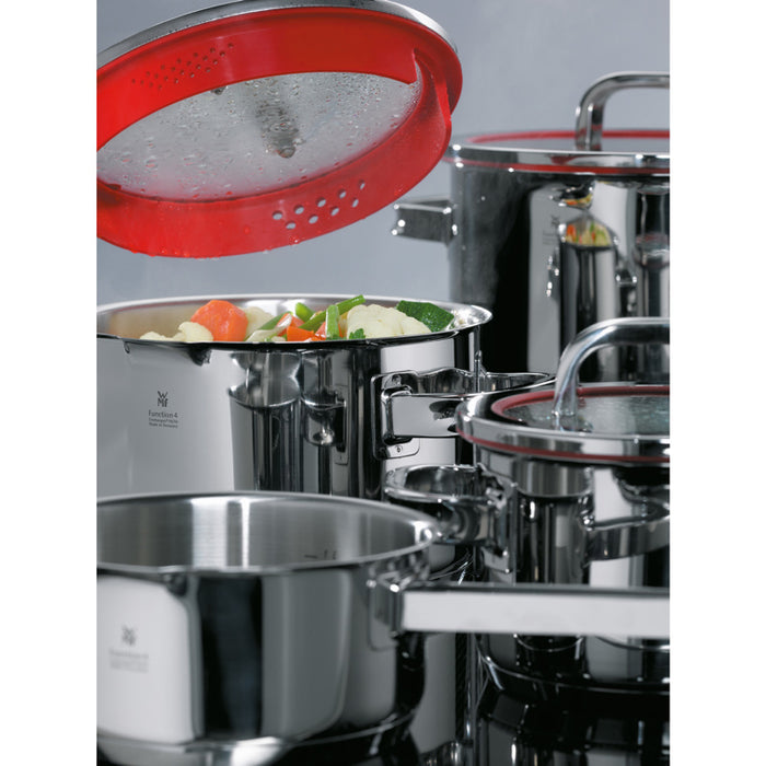 WMF Function 4 Kookpan hoog met deksel - Ø160mm - Rood