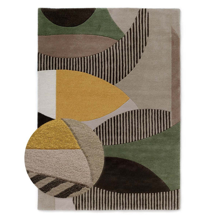 Nordic Weavers Retro vloerkleed - Skulptur Eye groen - 160x230 cm