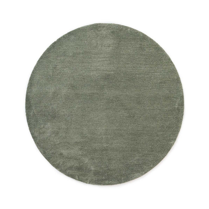 Tapeso Wasbaar vloerkleed rond - Softwash saliegroen - 80 cm
