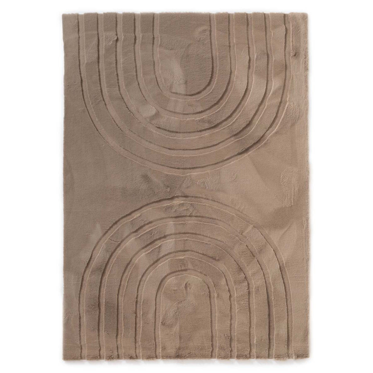 Tapeso Fluffy vloerkleed - Carvy taupe - 230x330 cm