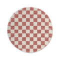 Boho&me Rond checkerboard vloerkleed - Check ivoor|roze - 200 cm