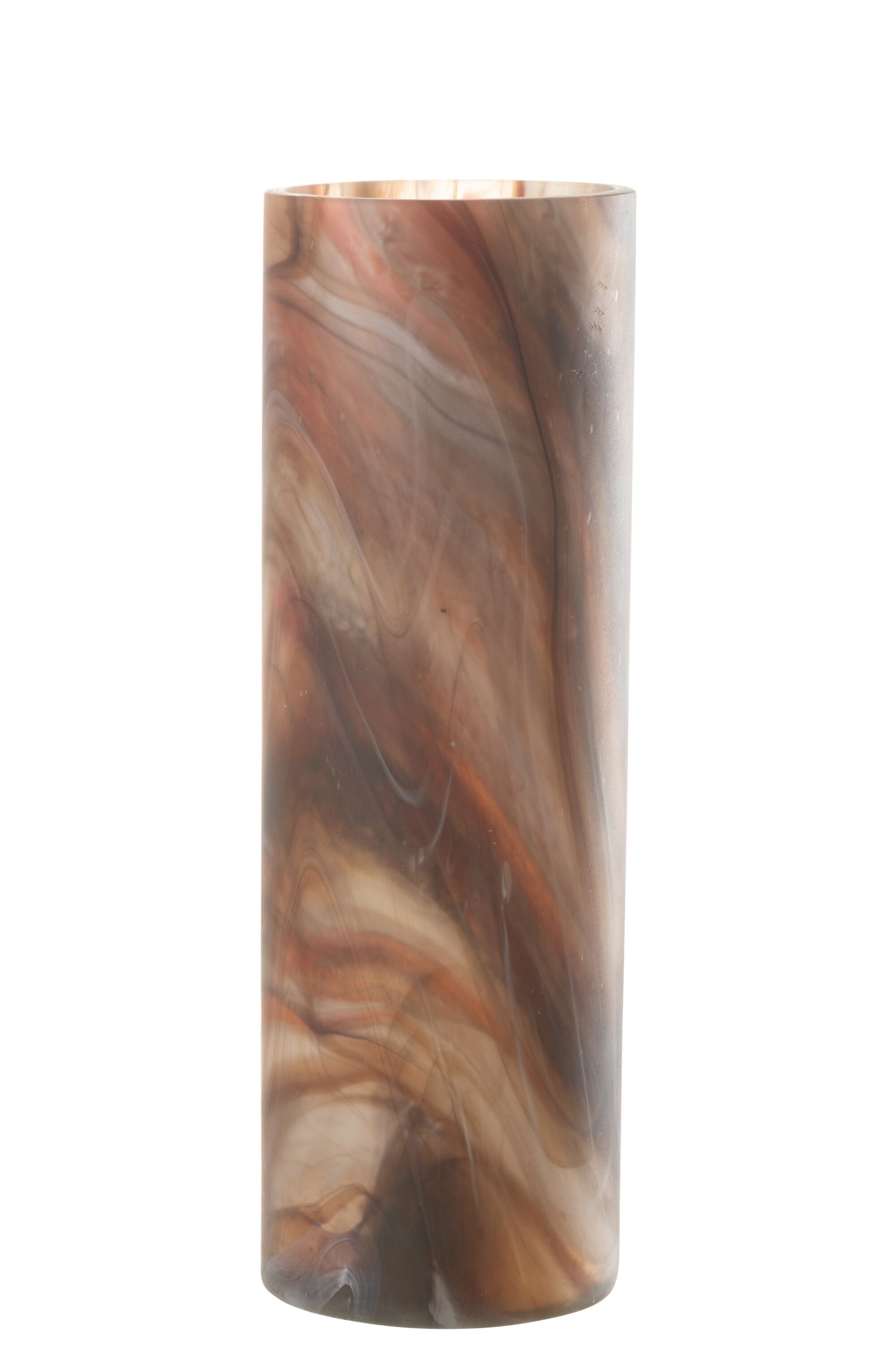 J-line - Kaarshouder Arti Glas Bruin Large - 15x15x46cm