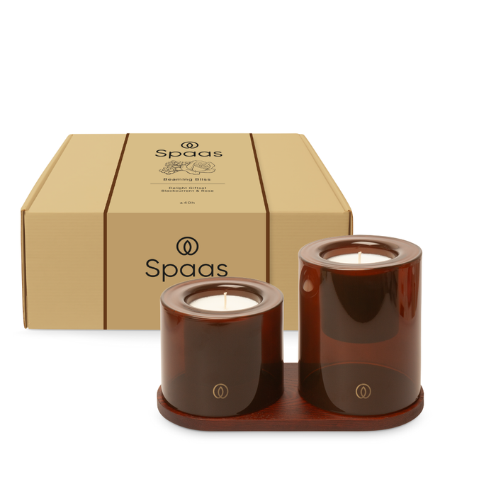 Spaas Delight Giftbox Beaming Bliss – 2 Geurkaarsen & Schaal