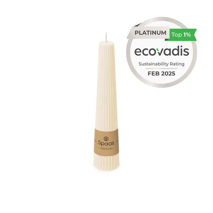 Spaas Geribde Dinerkaars - 23|240mm - Ivoor - 10u - Set van 9