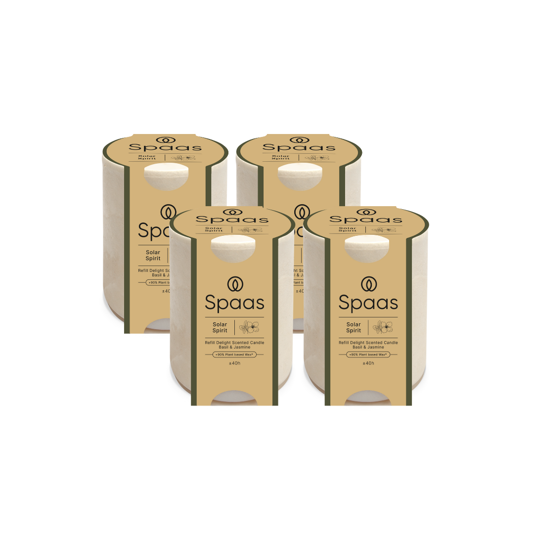 Spaas Refill Delight Geurkaars - Solar Spirit - 40u - Set van 4