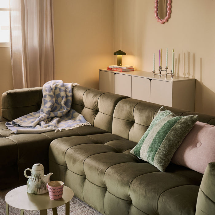 by fonQ Wies 4,5-zits Hoekbank Links - Fluweel - Army Green