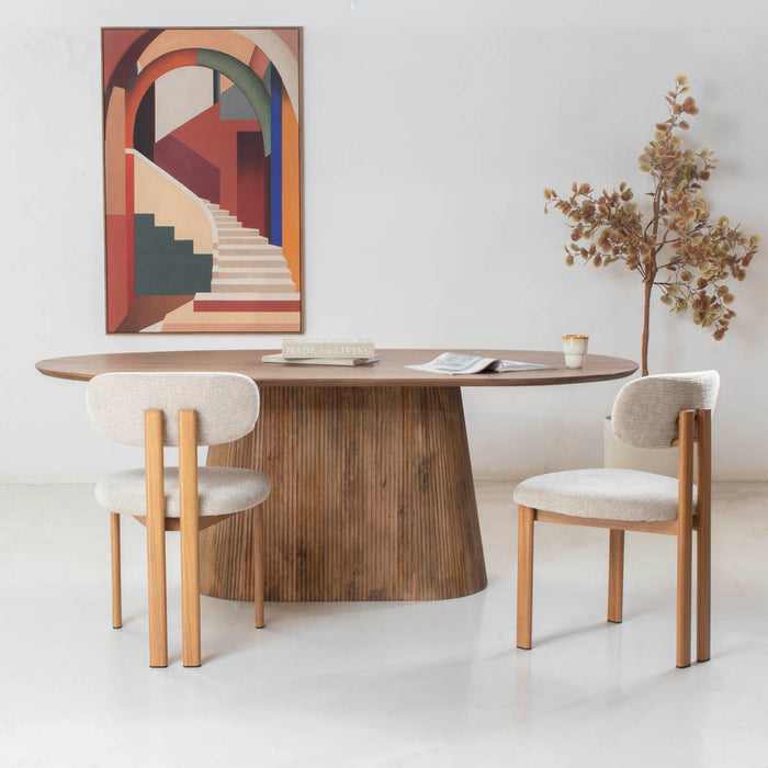 Giga Meubel - Eettafel Ovaal Naturel Hout - 160x100x76cm - Salvador