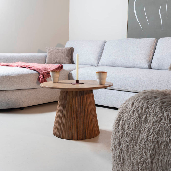 Giga Meubel - Salontafel Rond Naturel Hout - 60x60x41cm - Salvador