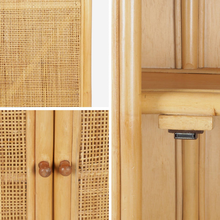 sweeek - Boheemse kinderkast van naturel rotan en vlechtwerk