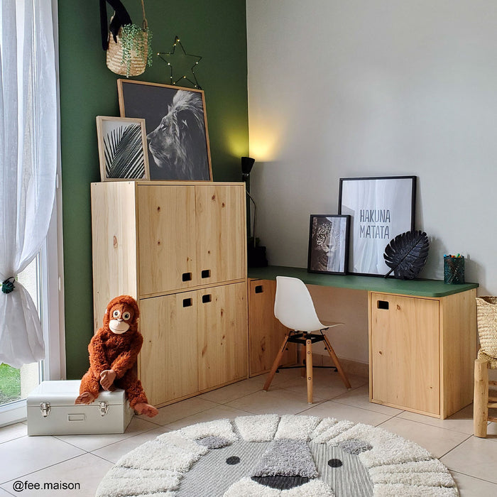 Calicosy - Meuble 1 porte avec 1 étagère réglable - H53,5 cm - Hout