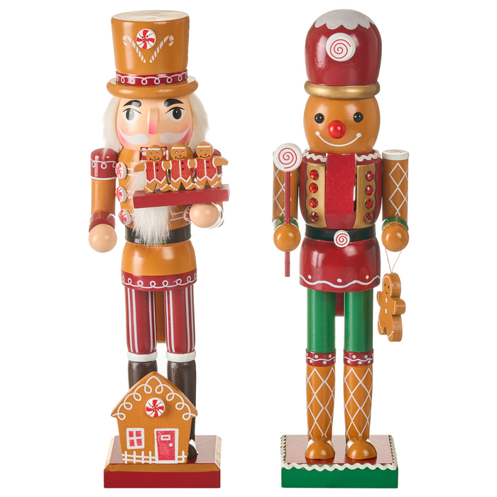 Beliani-GRANSJON-Decoratie figuur set van 2-Rood|Oranje-Dennenhout