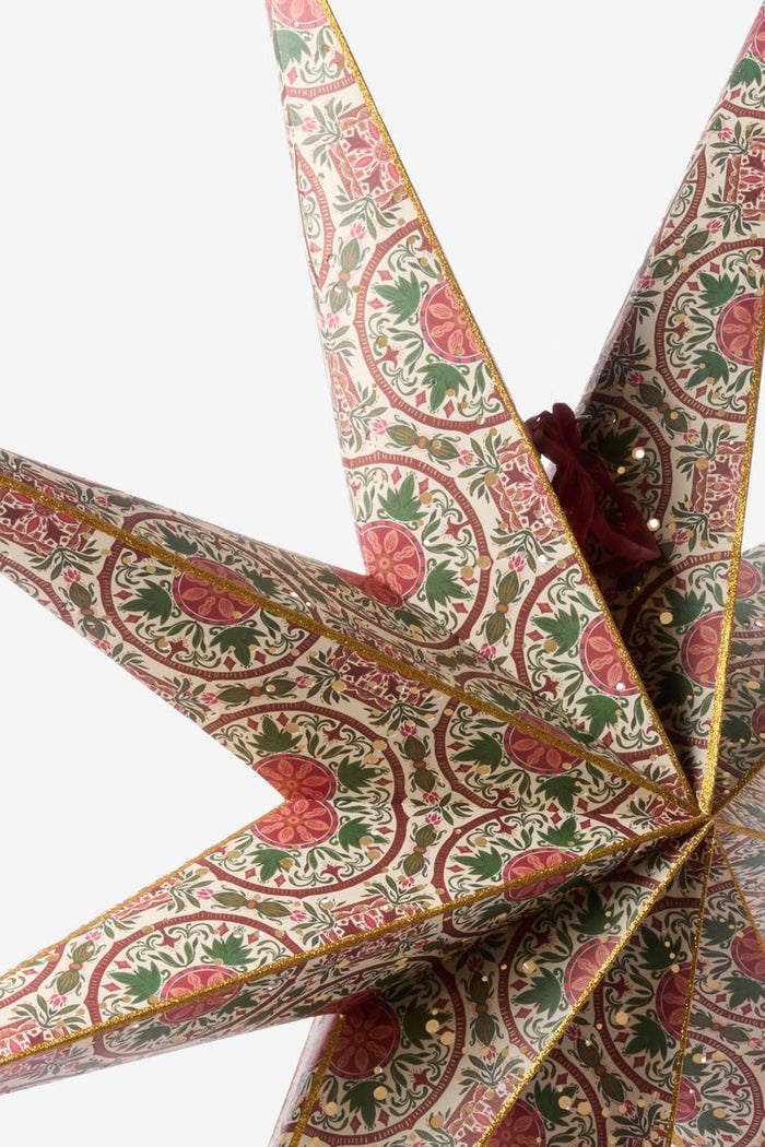 Sissy-Boy Witte kerstster met print met led- licht large