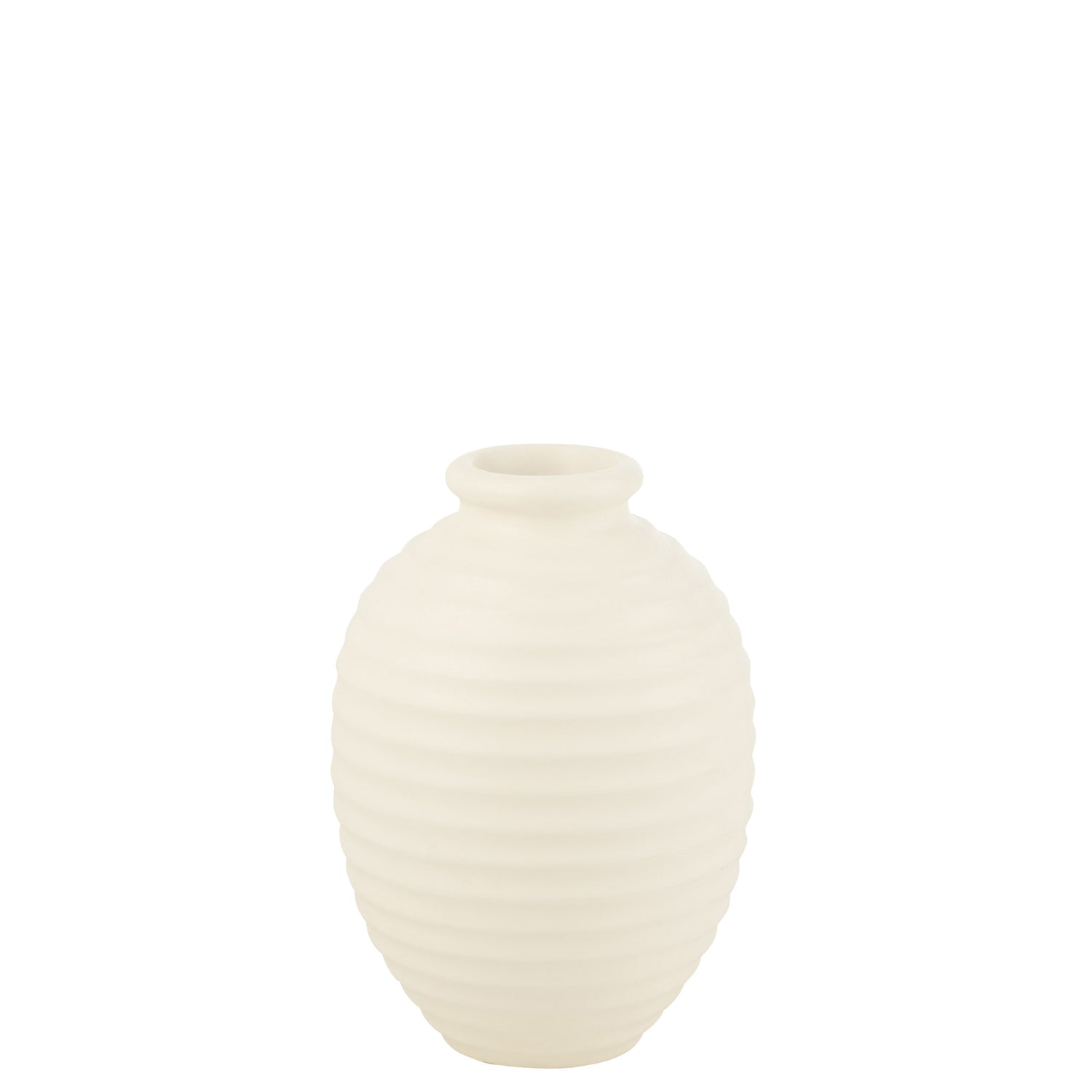 J-Line bloempot Ovaal Terracotta - keramiek - wit - small -