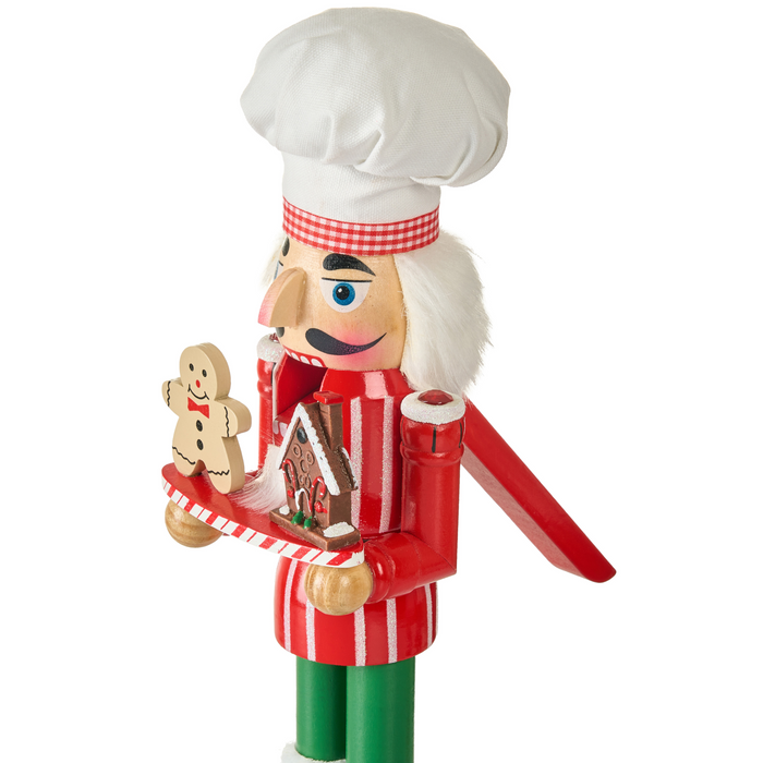 Beliani - BODSJON - Decoratie figuur set van 2 - Rood|Wit - Dennenhout