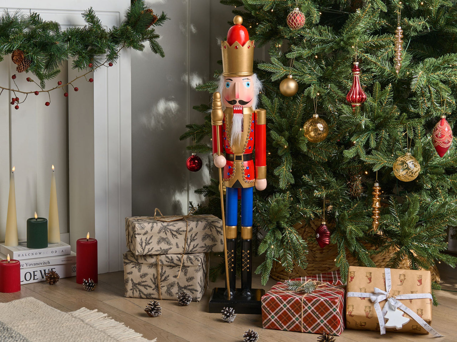 Beliani - MALARAN - Decoratief figuur - Rood - Dennenhout