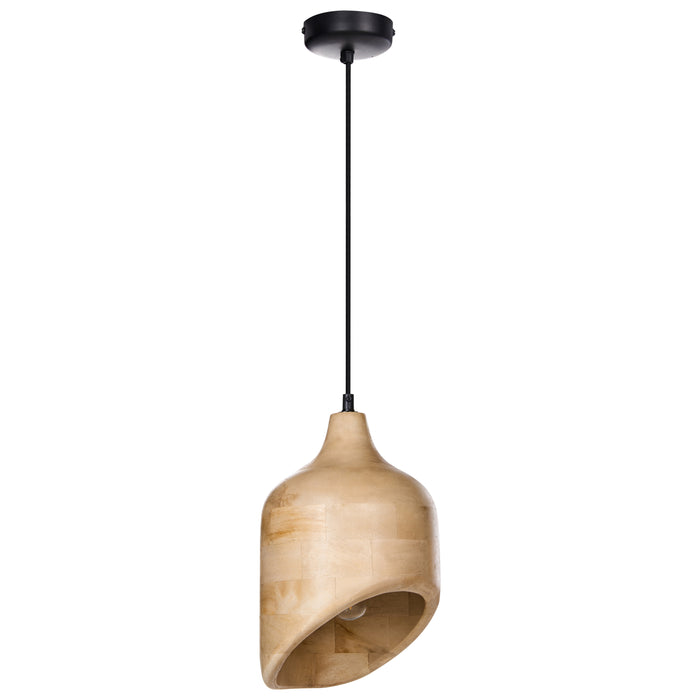 Beliani - GANDAKI - Hanglamp - Lichtbruin - Mangohout