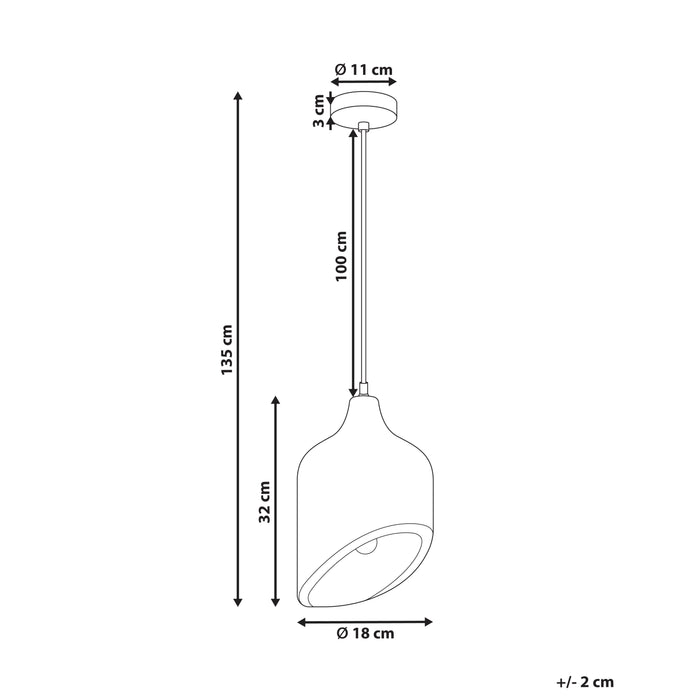 Beliani - GANDAKI - Hanglamp - Lichtbruin - Mangohout