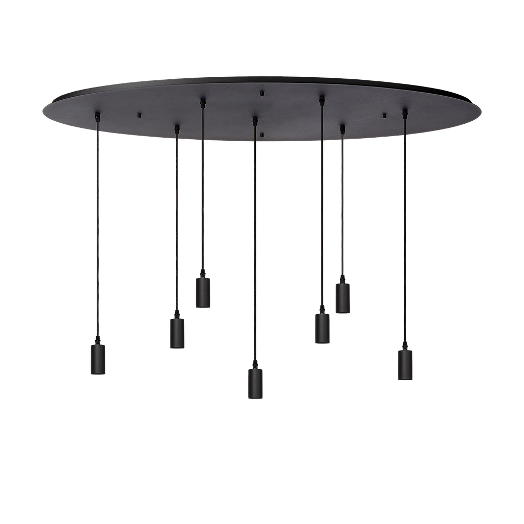 Atmooz Yoki 7 Hanglamp – Zwart – 125x55cm – 7 Pendels – E27