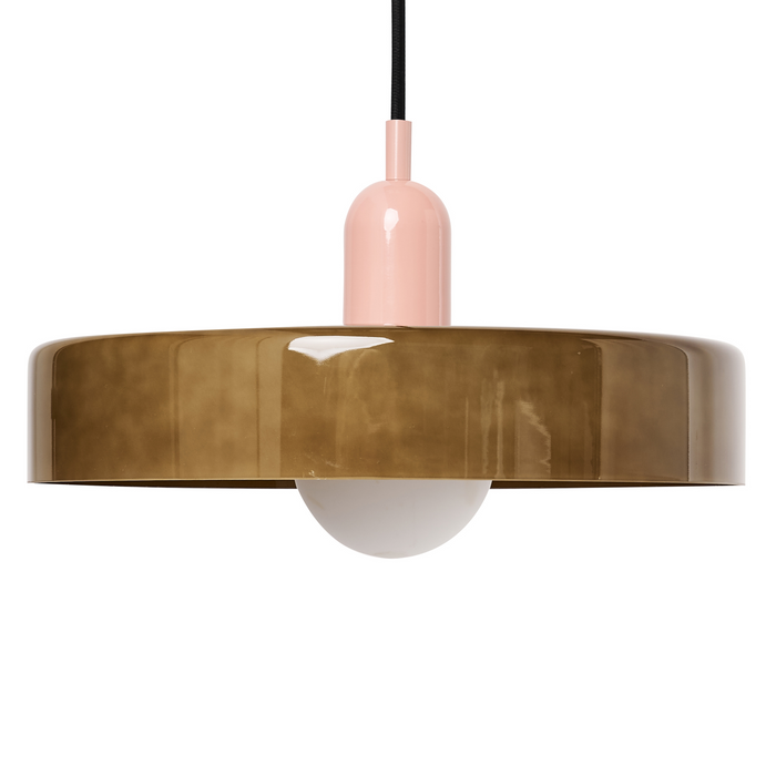 Beliani - PAALA - Hanglamp - Olijfgroen - Glas