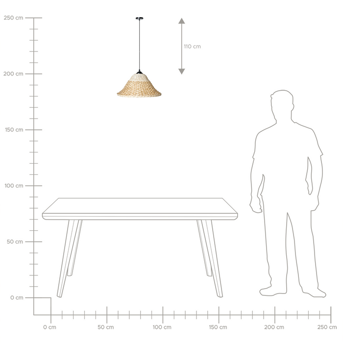 Beliani - GUAMANI - Hanglamp - Naturel - Rotan|Bamboe