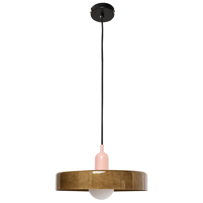 Beliani - PAALA - Hanglamp - Olijfgroen - Glas