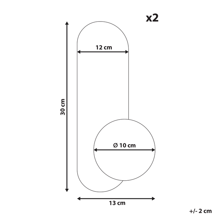 Beliani - LEISI - Wandlampen set van 2 - Wit - Opaalglas