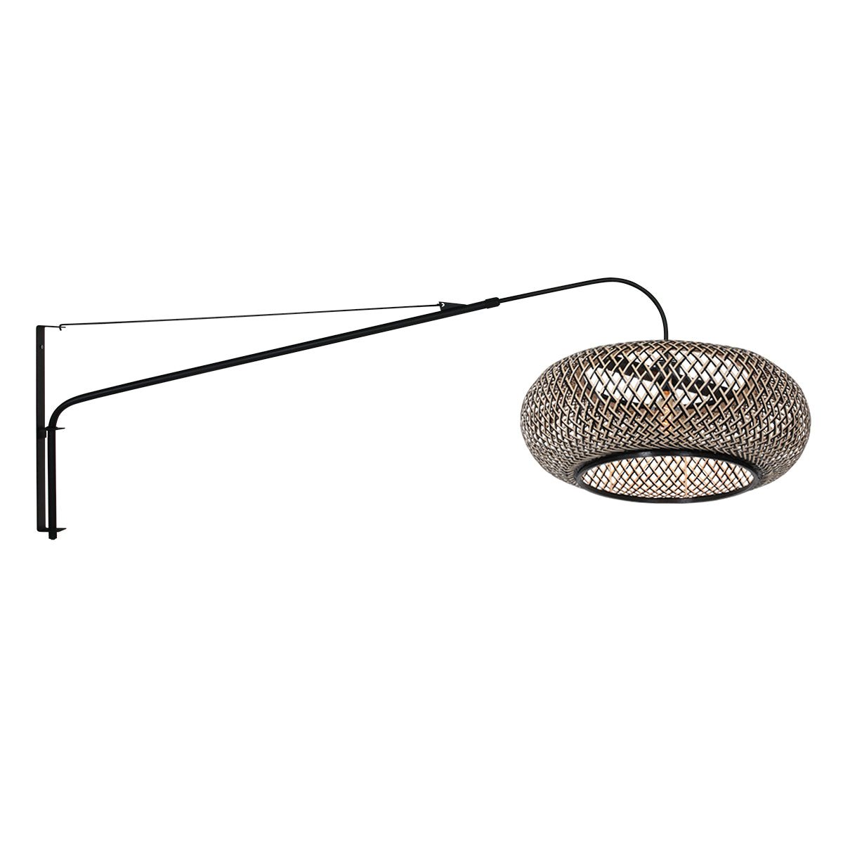 Steinhauer - wandlamp - Elegant Classy - zwart - bamboe metaal - E27