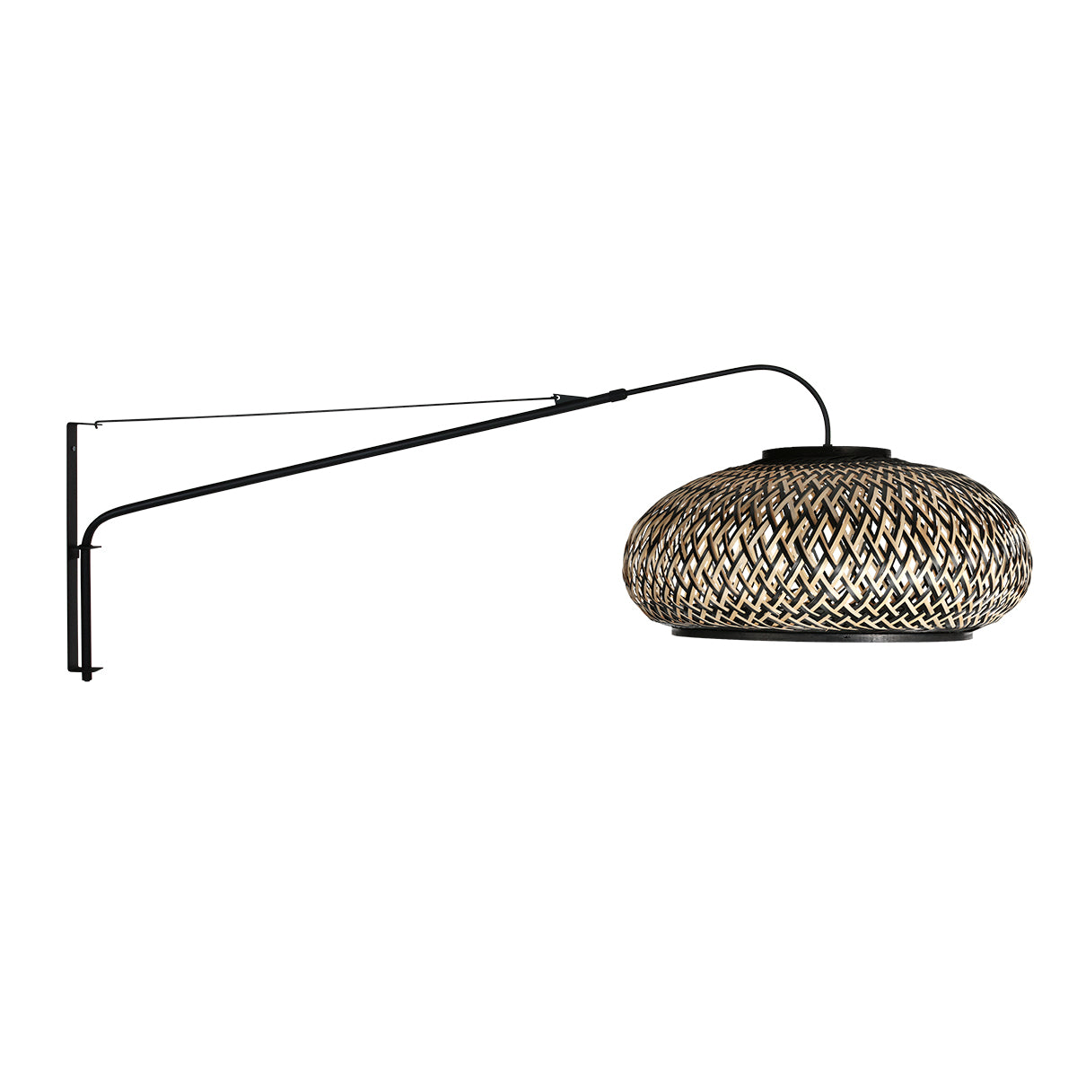 Steinhauer - wandlamp - Elegant Classy - zwart - bamboe metaal - E27