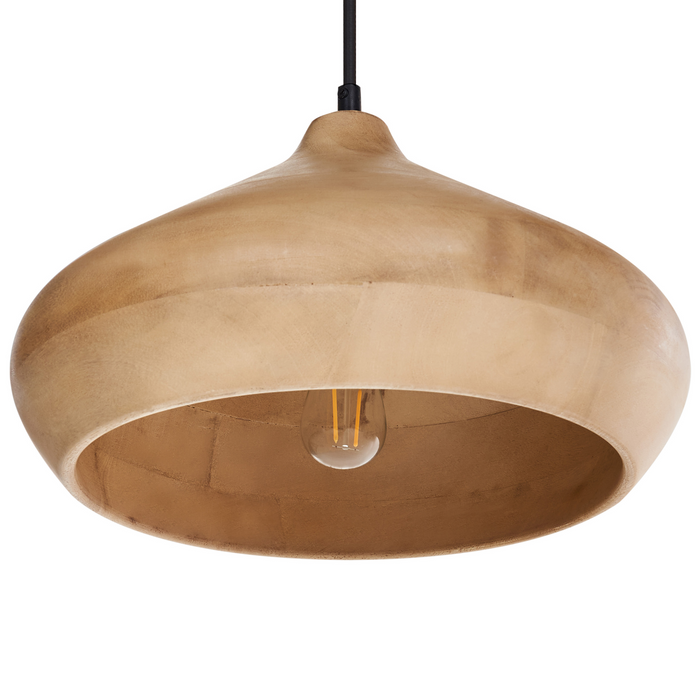 Beliani - RAWI - Hanglamp - Lichtbruin - Mangohout