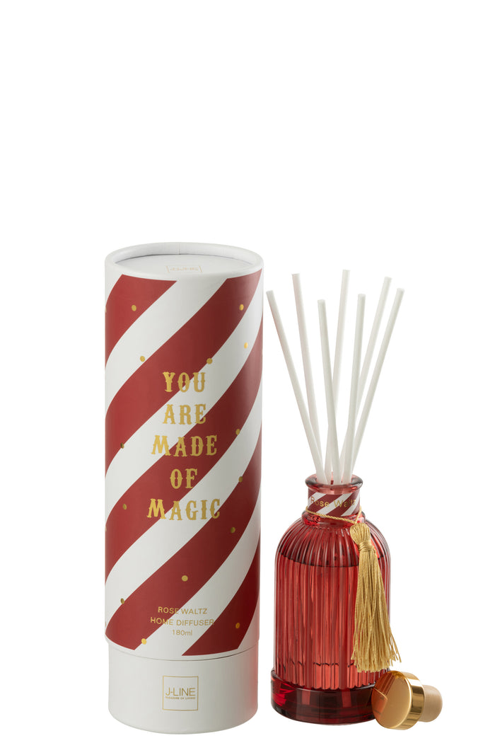 J-Line geurolie + stokjes Magic - wit|koraal - small