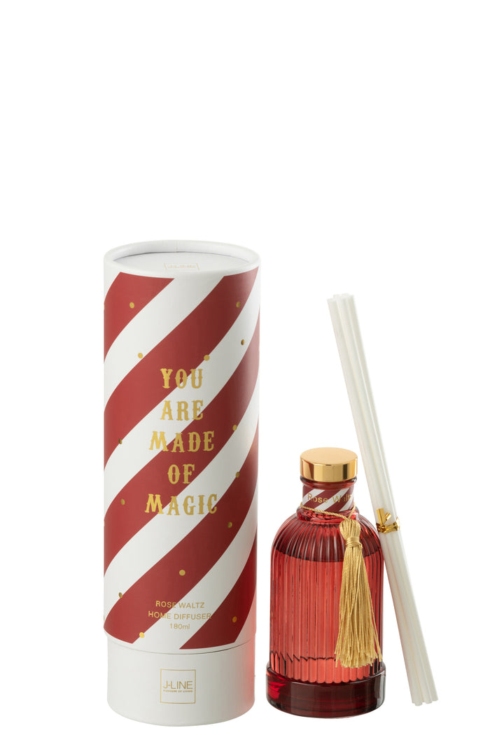 J-Line geurolie + stokjes Magic - wit|koraal - small