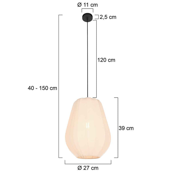 Anne Light & Home Hanglamp Sable Crème Linnen Ø 27cm E27 fitting